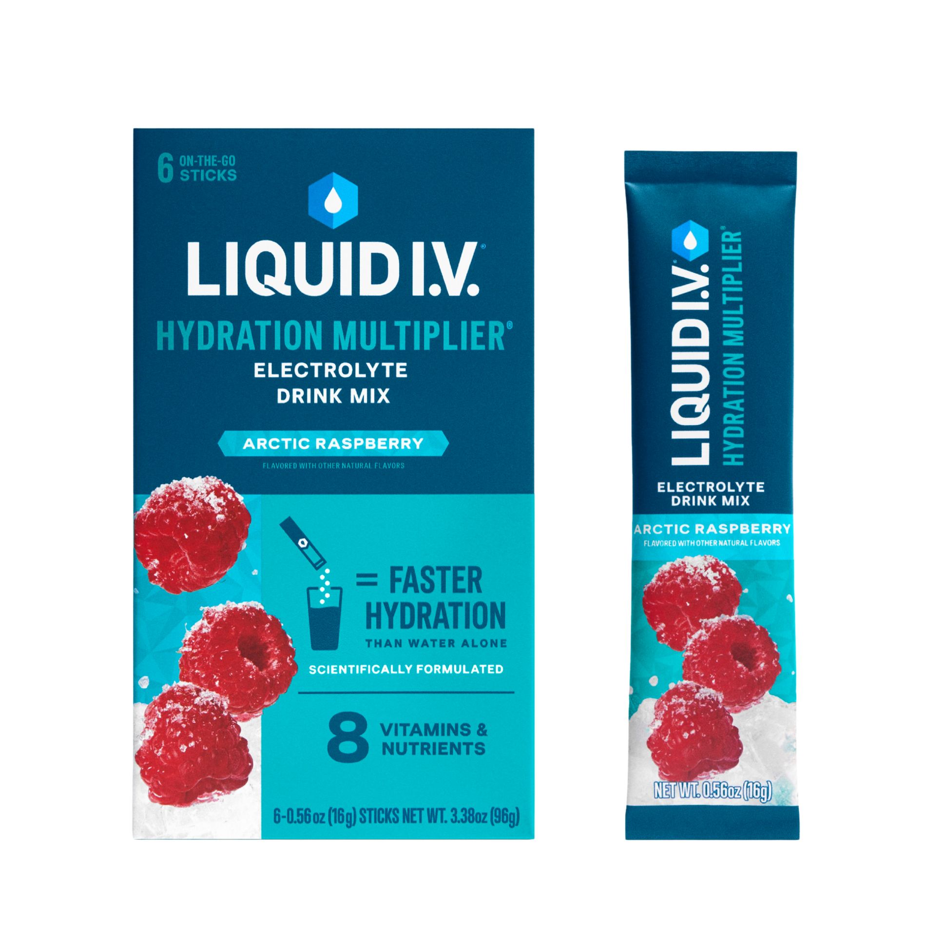 Liquid I.V. Hydration Multiplier Powder Electrolyte Drink Mix - Arctic Raspberry - 0.56oz/6ct