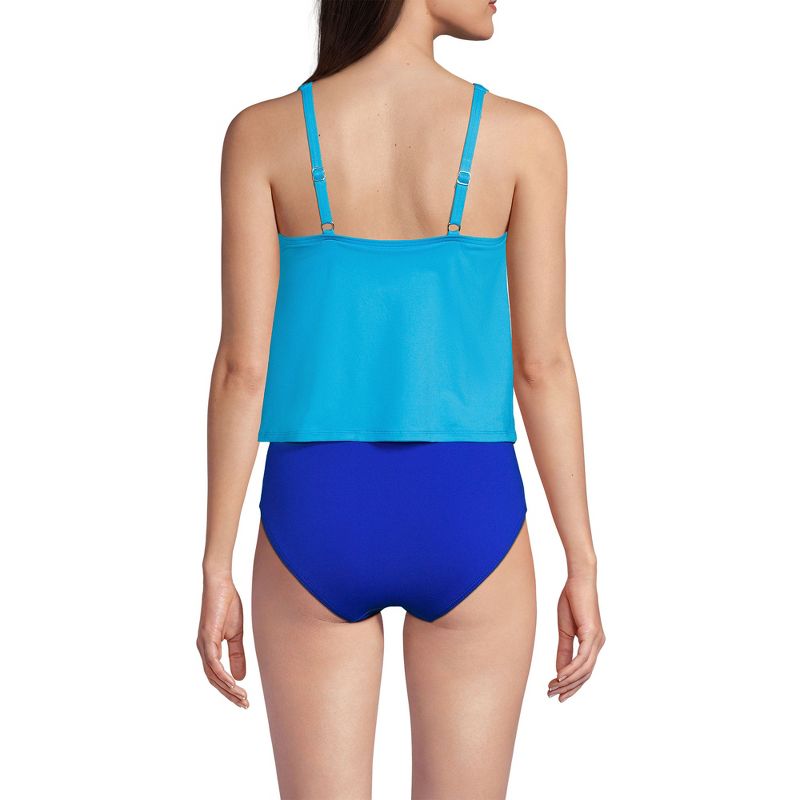 Lands' End Women's Chlorine Resistant V Neck One Piece Fauxkini Swimsuit, 2 of 6