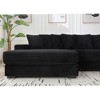 NicBex New Arrival Oversized 2 Piece L Shaped Corduroy Sofa with Left Chaise Daybed,Armrests & Throw Pillows,Easy Assembly - 3 of 4