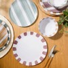 Gibson Home Cottage Stripes 12 Piece Unbreakable Melamine Plates and Bowls Dinnerware Set - Outdoor, Camping, & Everyday Use - Assorted Colors - 3 of 4