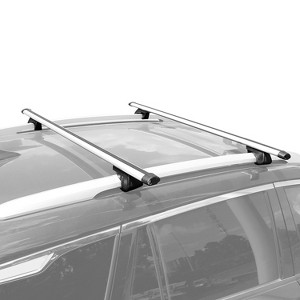 iMountek"2Pcs Aluminum Alloy Car Roof Crossbar Rack Luggage Carrier, 330lbs Capacity with Lock, Fits Most SUVs"Silver - 1 of 4