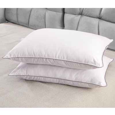 White Hypoallergenic Hollow Fiber Standard Size Pillows - Set of 2