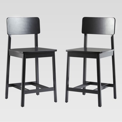 Saracina Home Minimalist Solid Wood Counter Height Barstool Set