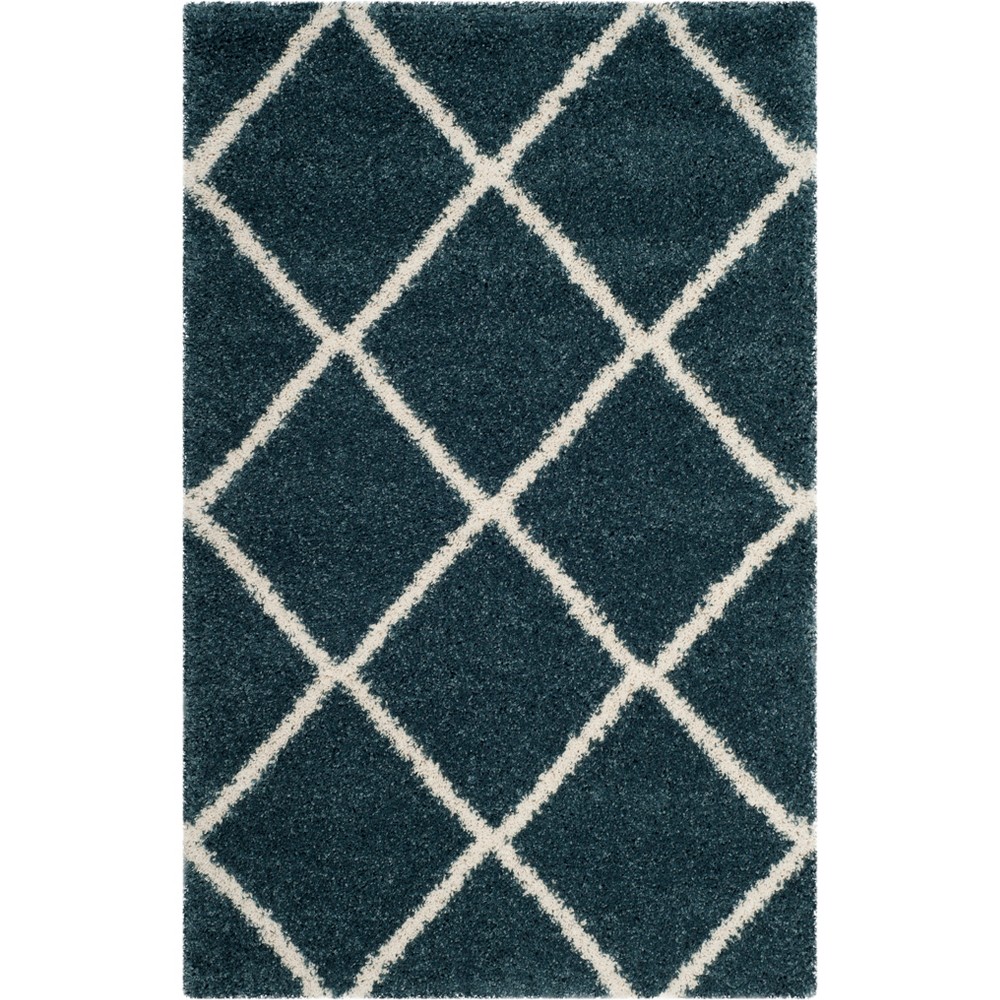 4'x6' Hudson Shag Area Rug Slate Blue/Ivory - Safavieh