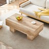 43.3" Modern Rectangular Coffee Table,Sturdy Wood Grain Marble Texture MDF Large Center Table for Living Room or Apartment-Baofuwish - 2 of 4