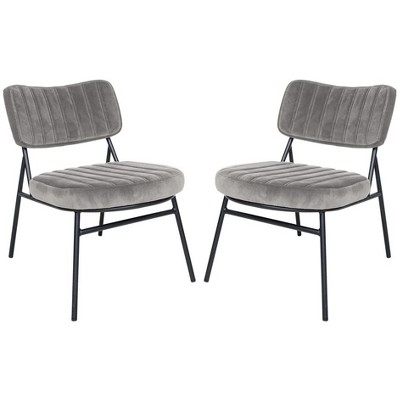 LeisureMod Marilane Velvet Accent Chairs with Cushioned Upholstery - Set of 2 for Living Rooms, Offices, and Lounges