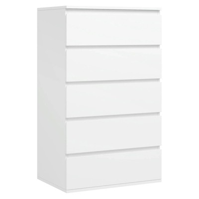 SKONYON 5 Drawer Dresser for Bedroom Modern Wooden Chest of Drawers
