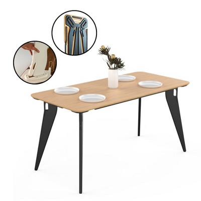 Hoek Rectangle Dining Table, Tool-Free Assembly, Portable & Space-Saving Worktop, Durable & Versatile for Dinner or Work
