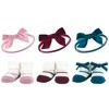 Hudson Baby Infant Girl 12Pc Headband and Socks Giftset, Burgundy Pink Teal Dark Red Blue, One Size - 2 of 3