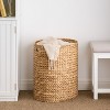 Solhome Ludmila Water Hyacinth Woven Full Oval Laundry Hamper 17.7" x 15" x 21.7" Natural Brown - 2 of 4