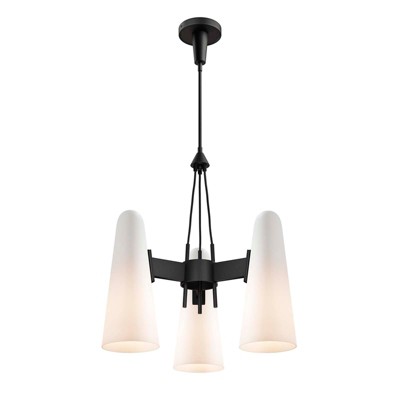 Beacon Opal Black Glass 3-Light Pendant Light