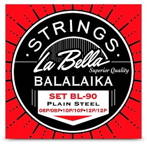 La Bella BL-90 Balalaika Plain Steel 3 6-String Set - 1 of 1