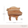 Twine Rustic Farmhouse Pig Acacia Wood Cheese Board, Natural Wood, 11" by 9.8", Cute Gourmet Gift - 3 of 4