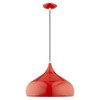 Livex Lighting Metal Shade 1 - Light Chandelier in  Shiny Red - 2 of 4