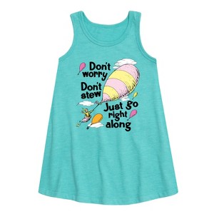 - Dr. Seuss - Don't Worry Go Along Graphic Sleeveless Aline Dress - 1 of 4