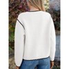 Long Sleeve Crewneck Button Down Womens Sweaters Spring Open Front Chunky Cardigan Sweaters for Women - 3 of 4