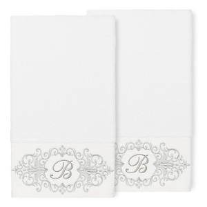 Linum Home Textiles 100% Turkish Cotton MONICA 2PC Embellished Bath Towel Set - 1 of 1