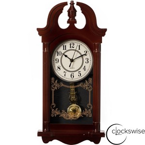 Clockswise Vintage Grandfather Wood-Looking Plastic Pendulum Decorative Battery-Operated Wall Clock - 1 of 4