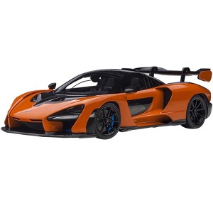 McLaren Senna Trophy Mira Orange and Black with Carbon Accents 1/18 Model Car by Autoart - 1 of 4
