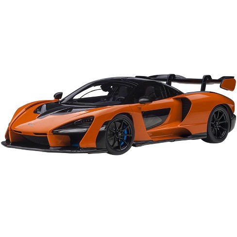 McLaren Senna Trophy Mira Orange and Black with Carbon Accents 1/18 Model  Car by Autoart
