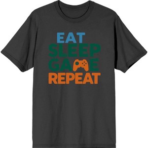 "Eat, Sleep, Game, Repeat" Adult Crew Neck Short Sleeve Tee - 1 of 2