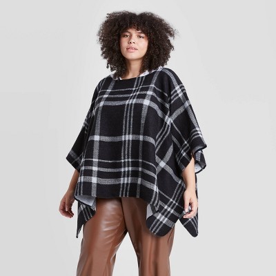 women's plus poncho sweater
