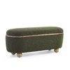 JUJABU Upholstered Storage Ottoman Bench with Seat Cushion for Bedroom, Entryway, or Living Room, Dark Green - 2 of 4