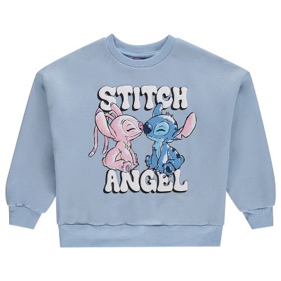 Girls Lilo and Stitch Fashion Sweatshirt - Disney Collegiate Athletic Crewneck Sweatshirt - Lilo and Stitch Sweatshirt
