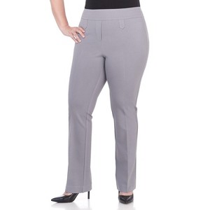 Rekucci Plus Size Comfort Knit Bootcut Leg Pants for Curvy Women with Tummy Control - 1 of 4
