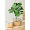 YUHAO Set of 2 Rectangular Basket Planters with Geometric Trim for Indoor Outdoor Home Garden Decor - L: 10.4"x8.7"x7.9", S: 7.3"x5.5"x5.9" - 2 of 4