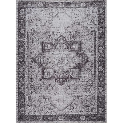 Hauteloom Rosman Black Tumble Dry Washable Rug