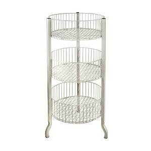 Azar Displays White Three-Tiered Large Wire Bin - 1 of 4