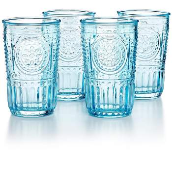 Bormioli Rocco Florian 18 oz. Red Wine / Gin & Tonic Glasses, Lucent Blue (Set of 4)