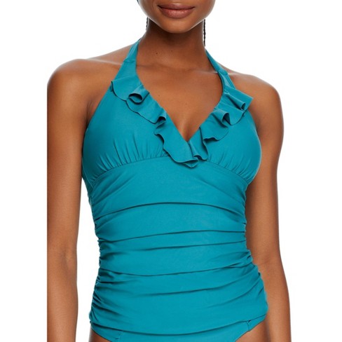 Ruffle halter clearance top swimsuit