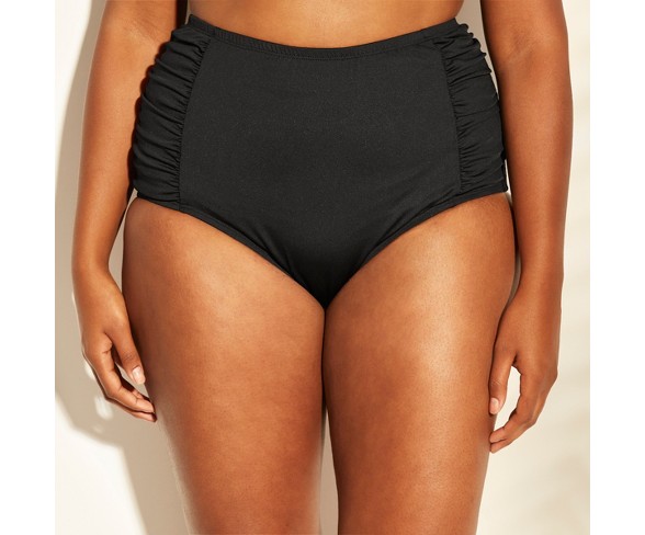 Cleanwater Women's High Waist Bikini Bottom - Black 16W