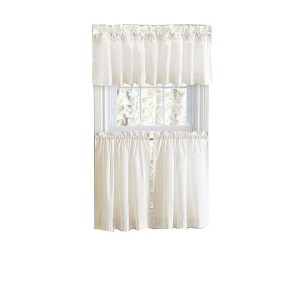 Ellis Classic Tailored Design in a Perma Press Fabric 3" Rod Pocket Tailored Valance 86"x15" Natural - 1 of 4