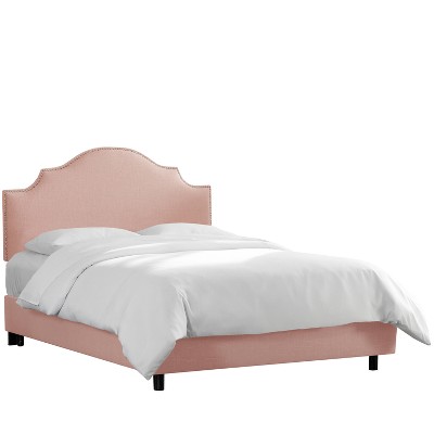 Nail Button Notched Bed Twin Linen Blush - Threshold™