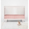 Bacati - Ikat Coral Stripes Muslin 100 percent Cotton Universal Baby US Standard Crib or Toddler Bed Fitted Sheet - 4 of 4