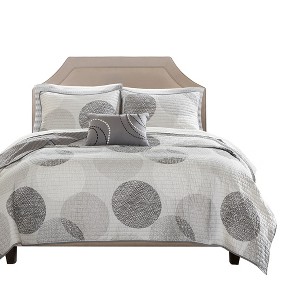 Gracie Mills Timothy Geometric Circle Reversible Quilt and Cotton Sheet Set - 1 of 4