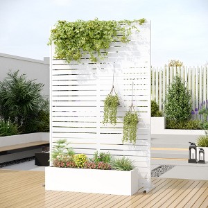 Spassway Outdoor Metal Privacy Screen with Different Colors Garden Fence Panels Patio Trellis Room Divider Decorative Wall Panels - 1 of 4