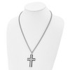 Black Bow Jewelry Stainless Steel, Black Plated & CZ Brushed Cross Necklace, 22 Inch - 3 of 4