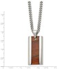 Black Bow Jewelry Men's Stainless Steel & Koa Wood Inlay Enameled Necklace, 20 Inch - 3 of 4