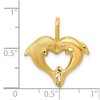 Black Bow Jewelry 14k Yellow Gold Dolphins Heart Shaped Pendant - 4 of 4