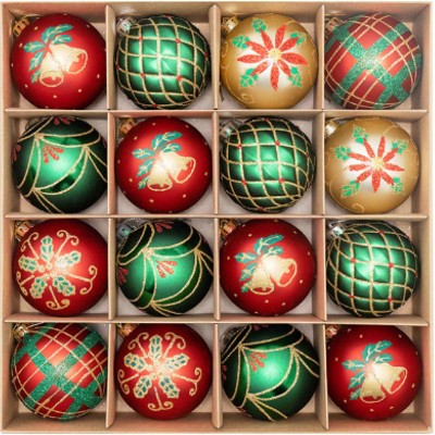 COZONY 16-Piece Shatterproof Christmas Ball Ornaments with Lanyard