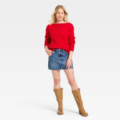 Women's Ribbed Boat Neck Pullover Sweater - Universal Thread' - image 3