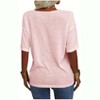 Imily Bela Women's Casual V Neck Half Sleeve Oversized T Shirt Solid Color Basic Top - 4 of 4