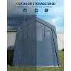 Outdoor Storage Shed Carport with Roll-up Ventilated Door and Windows, Heavy Duty Waterproof Tarp, Portable Garage for Motorcycle, Bike, Garden Tools - 3 of 4