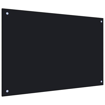vidaXL Kitchen Backsplash Black 35.4 in.x23.6 in. Tempered Glass