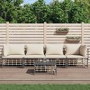 vidaXL 5 Piece Patio Lounge Set with Cushions - Anthracite Poly Rattan Outdoor Garden Furniture with Sturdy Steel Frame and Textilene Fabric - 2 of 4