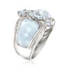 Ross-Simons Milky Aquamarine and 0.85 ct. t.w. Blue Aquamarine Ring in Sterling Silver - 3 of 4